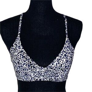 ATHLETA Women Bikini Zimbabwe Animal Print Top Sz 32 B/C Crisscross Back 39-15